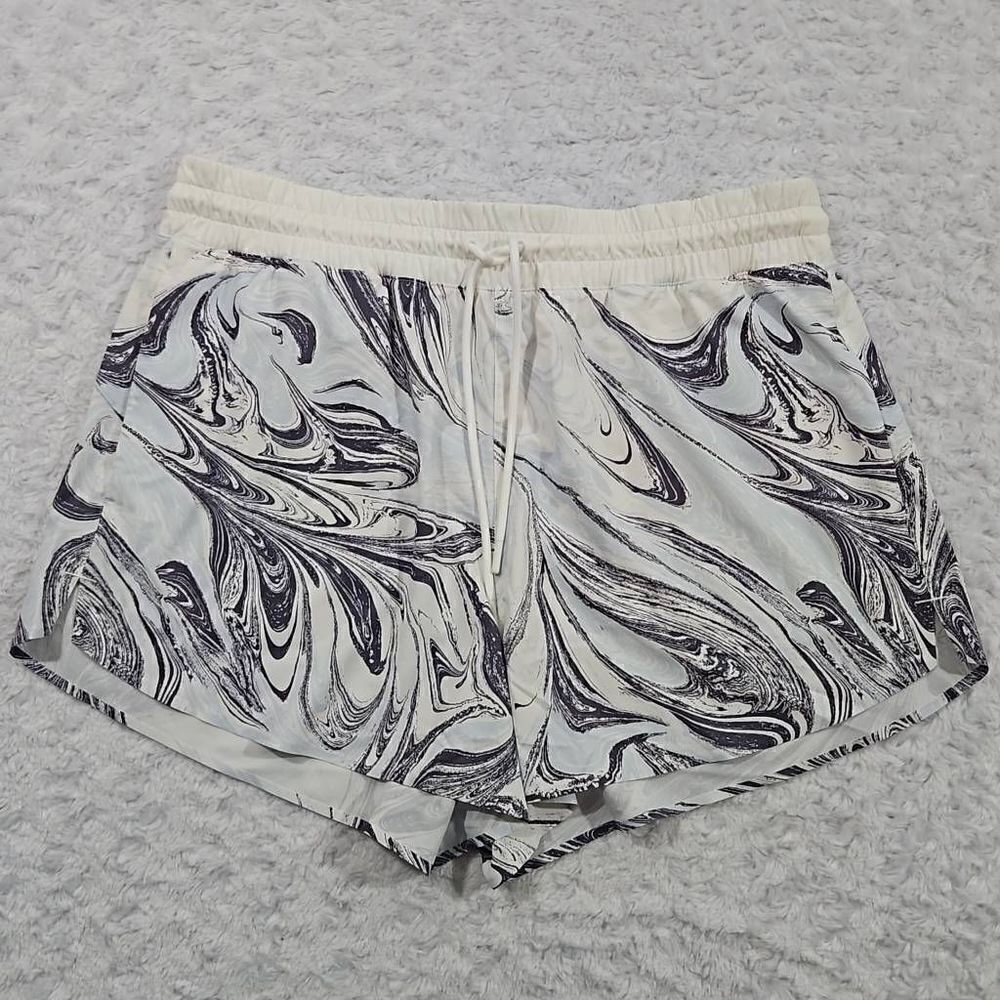Athleta all activity short print blue purple marbled swirl women's size large #4